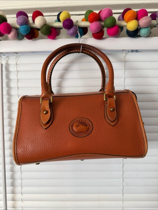 Dooney & Bourke Handbags - Dooney & Bourke Vintage Pebbled Leather Satchel - Tan Brown